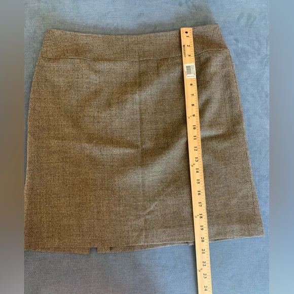 Antonio Melani Womens Mini Skirt 10 Brown Tweed Wool Blend Lined Side Zip Slit - Picture 10 of 10